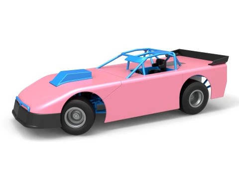 New Zealand Super Saloon race car while turning Version 2 Scale 1 to 25 3D 打印模型