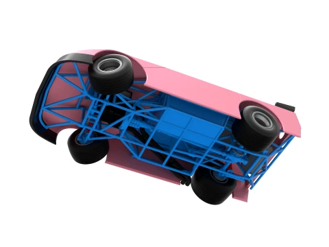 New Zealand Super Saloon race car while turning Version 2 Scale 1 to 25 3D Print Model