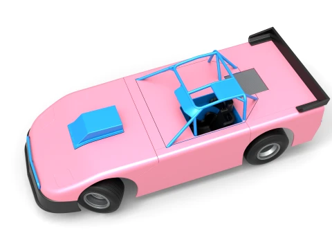 New Zealand Super Saloon race car while turning Version 2 Scale 1 to 25 3D Print Model