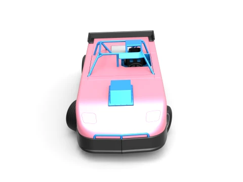 New Zealand Super Saloon race car while turning Version 2 Scale 1 to 25 3D Print Model