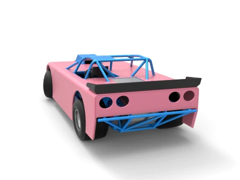 New Zealand Super Saloon race car while turning Version 2 Scale 1 to 25 3D Print Model