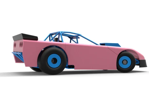 New Zealand Super Saloon race car while turning Version 2 Scale 1 to 25 3D Print Model