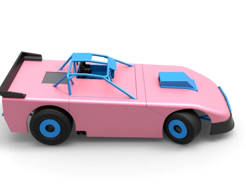 New Zealand Super Saloon race car while turning Version 2 Scale 1 to 25 3D Print Model