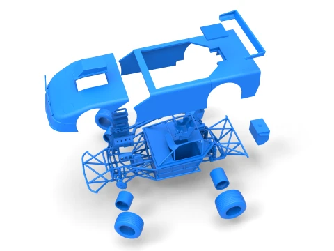 New Zealand Super Saloon race car while turning Version 2 Scale 1 to 25 3D Print Model