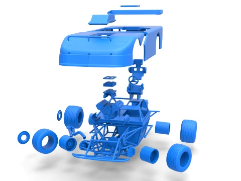 New Zealand Super Saloon race car while turning Version 2 Scale 1 to 25 3D Print Model