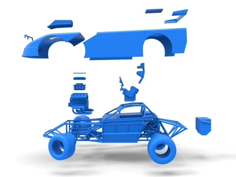 New Zealand Super Saloon race car while turning Version 2 Scale 1 to 25 3D Print Model