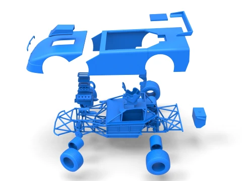 New Zealand Super Saloon race car while turning Version 2 Scale 1 to 25 3D Print Model