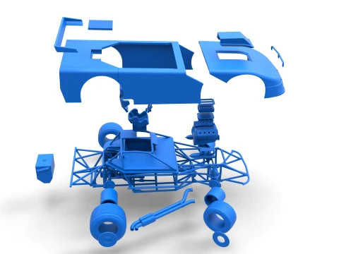 New Zealand Super Saloon race car while turning Version 2 Scale 1 to 25 3D Print Model