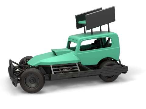 New Zealand Superstock car while turning Version 1 Scale 1 to 25 3D 打印模型