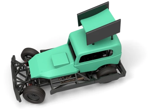 New Zealand Superstock car while turning Version 1 Scale 1 to 25 3D Print Model