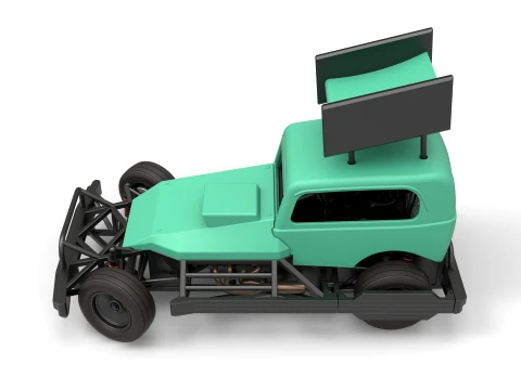 New Zealand Superstock car while turning Version 1 Scale 1 to 25 3D Print Model