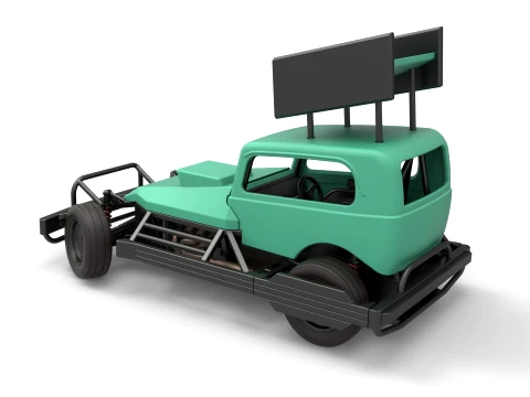 New Zealand Superstock car while turning Version 1 Scale 1 to 25 3D Print Model