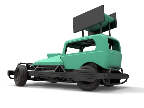 New Zealand Superstock car while turning Version 1 Scale 1 to 25 3D Print Model