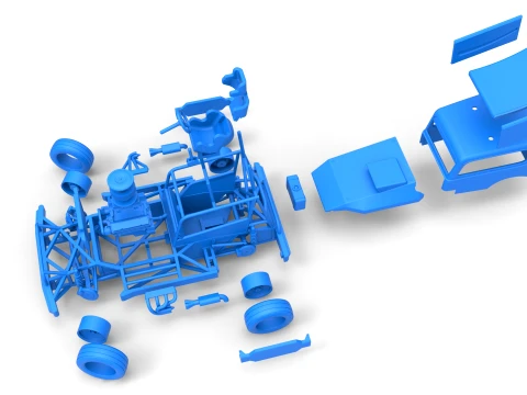 New Zealand Superstock car while turning Version 1 Scale 1 to 25 3D Print Model