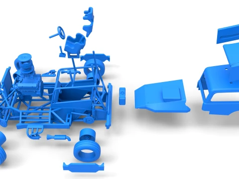 New Zealand Superstock car while turning Version 1 Scale 1 to 25 3D Print Model