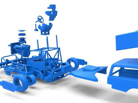 New Zealand Superstock car while turning Version 1 Scale 1 to 25 3D Print Model