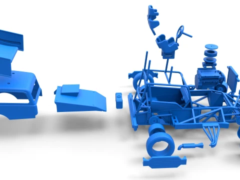 New Zealand Superstock car while turning Version 1 Scale 1 to 25 3D Print Model