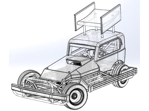 New Zealand Superstock car while turning Version 1 Scale 1 to 25 3D Print Model