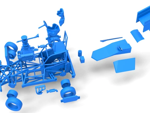 New Zealand Superstock car while turning Version 2 Scale 1 to 25 3D Print Model