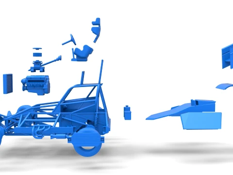 New Zealand Superstock car while turning Version 2 Scale 1 to 25 3D Print Model