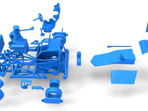 New Zealand Superstock car while turning Version 2 Scale 1 to 25 3D Print Model