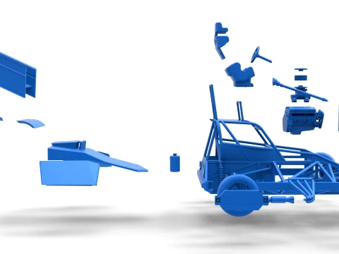 New Zealand Superstock car while turning Version 2 Scale 1 to 25 3D Print Model