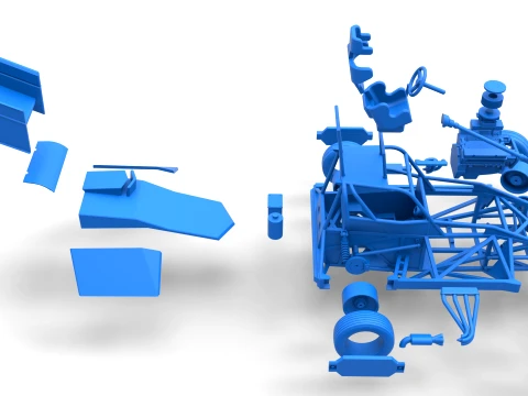 New Zealand Superstock car while turning Version 2 Scale 1 to 25 3D Print Model