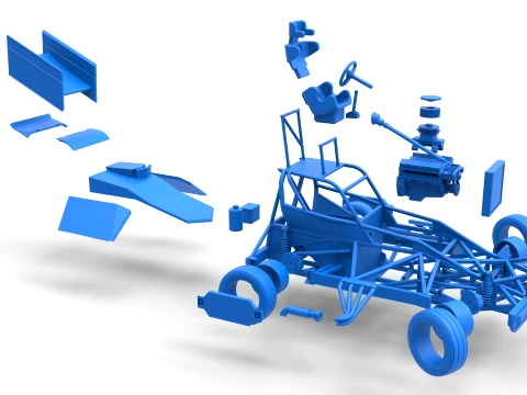 New Zealand Superstock car while turning Version 2 Scale 1 to 25 3D Print Model