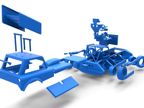 New Zealand Superstock car while turning Version 3 Scale 1 to 25 3D Print Model