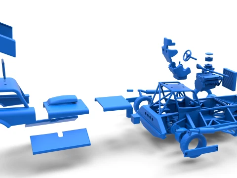 New Zealand Superstock car while turning Version 3 Scale 1 to 25 3D Print Model
