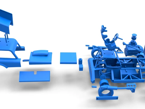 New Zealand Superstock car while turning Version 3 Scale 1 to 25 3D Print Model