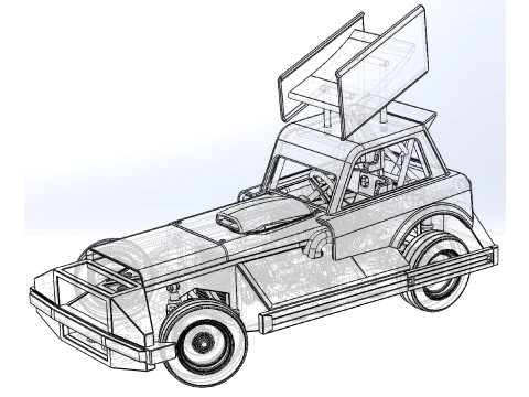 New Zealand Superstock car while turning Version 3 Scale 1 to 25 3D Print Model