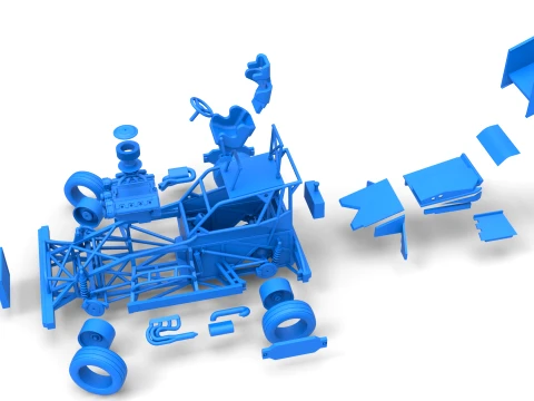 New Zealand Superstock car while turning Version 4 Scale 1 to 25 3D Print Model