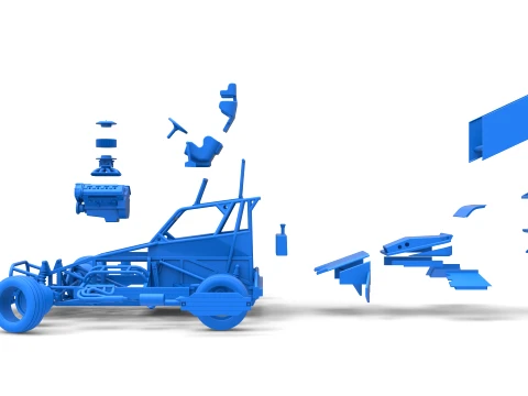 New Zealand Superstock car while turning Version 4 Scale 1 to 25 3D Print Model