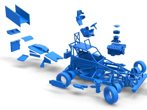 New Zealand Superstock car while turning Version 4 Scale 1 to 25 3D Print Model