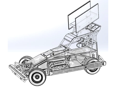 New Zealand Superstock car while turning Version 4 Scale 1 to 25 3D Print Model