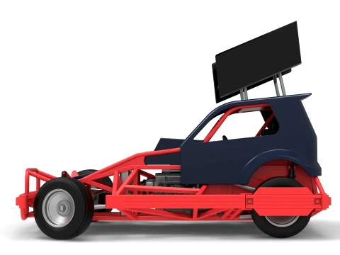 New Zealand Superstock car while turning Version 5 Scale 1 to 25 3D Print Model