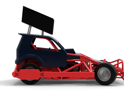 New Zealand Superstock car while turning Version 5 Scale 1 to 25 3D Print Model