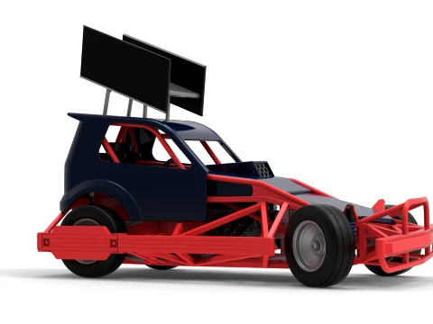 New Zealand Superstock car while turning Version 5 Scale 1 to 25 3D Print Model