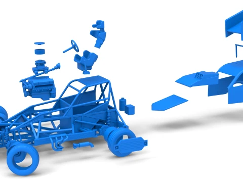 New Zealand Superstock car while turning Version 5 Scale 1 to 25 3D Print Model