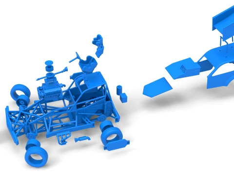 New Zealand Superstock car while turning Version 5 Scale 1 to 25 3D Print Model