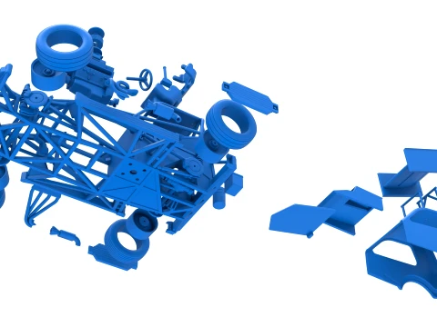 New Zealand Superstock car while turning Version 5 Scale 1 to 25 3D Print Model