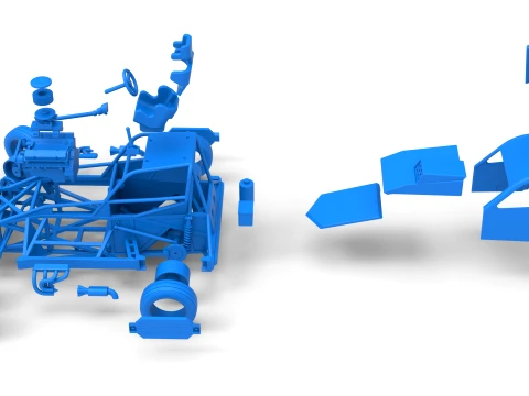 New Zealand Superstock car while turning Version 5 Scale 1 to 25 3D Print Model