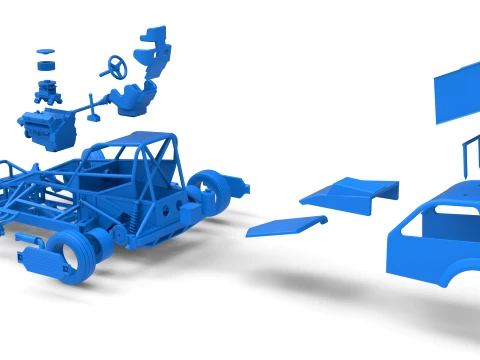 New Zealand Superstock car while turning Version 5 Scale 1 to 25 3D Print Model