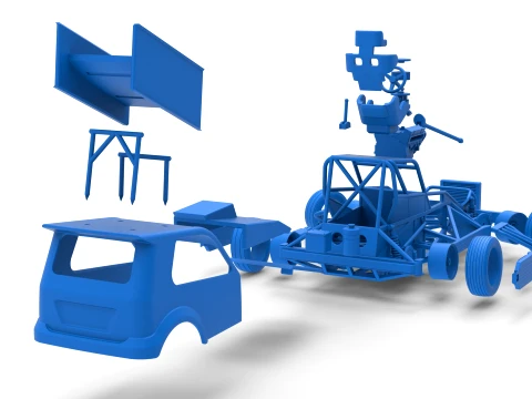 New Zealand Superstock car while turning Version 5 Scale 1 to 25 3D Print Model
