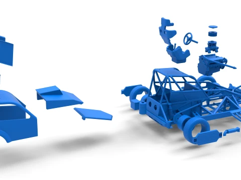 New Zealand Superstock car while turning Version 5 Scale 1 to 25 3D Print Model