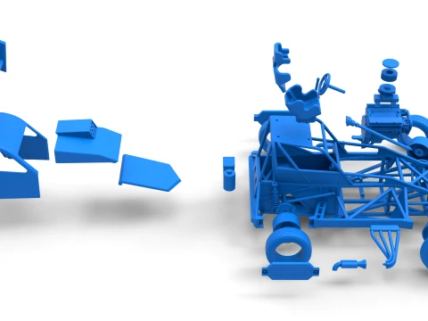 New Zealand Superstock car while turning Version 5 Scale 1 to 25 3D Print Model