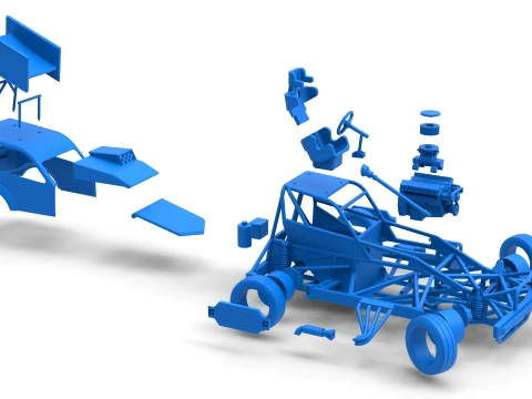 New Zealand Superstock car while turning Version 5 Scale 1 to 25 3D Print Model