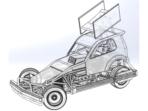 New Zealand Superstock car while turning Version 5 Scale 1 to 25 3D Print Model