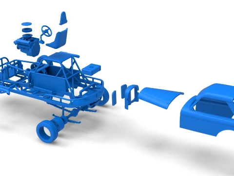New Zealand Vintage Stock car Scale 1 to 25 3D Print Model